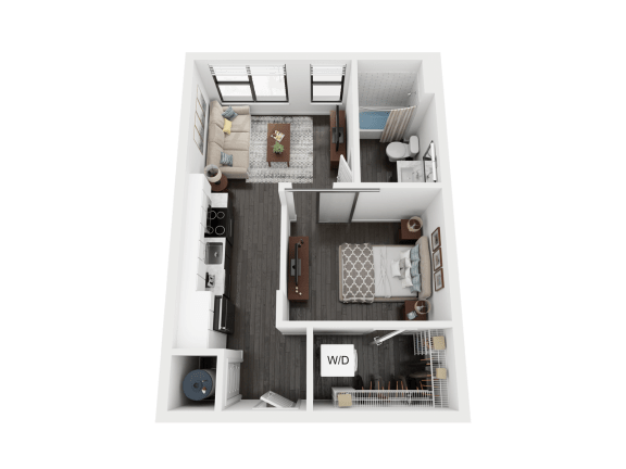 A1 with Washer/Dryer Available on Floors 1 - 3 A1 with Washer/Dryer Available on Floors 1 - 3 at Link Apartments® Mint Street, Charlotte, NC