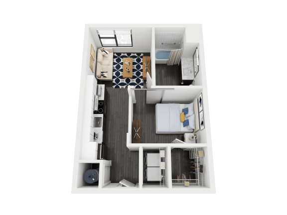 A1A Floor Plan at Link Apartments&#xAE; Mint Street, Charlotte, North Carolina