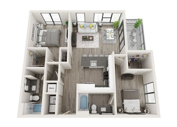 B5 Floor Plan B5 Floor Plan at Link Apartments® Innovation Quarter, Winston Salem