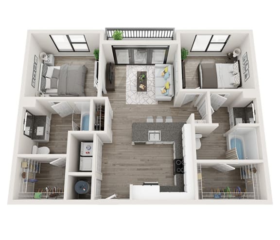 B2_A Floor Plan at Link Apartments&#xAE; Montford, Charlotte, 28209