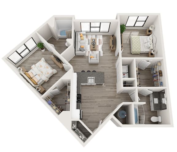 B3 Floor Plan at Link Apartments&#xAE; Montford, Charlotte
