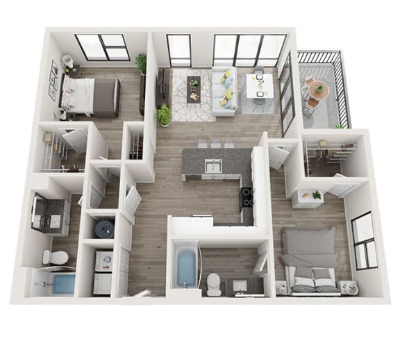 B4 Floor Plan at Link Apartments&#xAE; Montford, North Carolina
