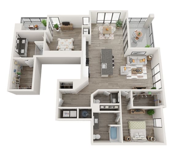 B5 Floor Plan at Link Apartments&#xAE; Montford, North Carolina, 28209