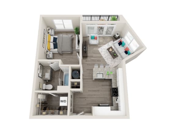 A3-Alt 1 Bed 1 Bath 706 Sqft Floor Plan A3-Alt 1 Bed 1 Bath 706 Sqft Floor Plan at Link Apartments® Grant Park, Atlanta, GA, 30312