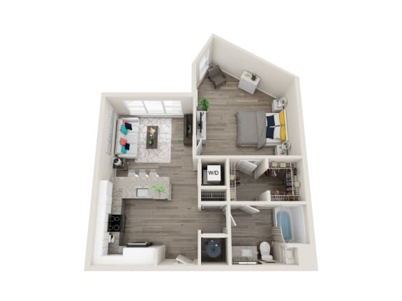 A7-Alt 1 Bed 1 Bath 822 Sqft Floor Plan A7-Alt 1 Bed 1 Bath 822 Sqft Floor Plan at Link Apartments® Grant Park, Atlanta, 30312