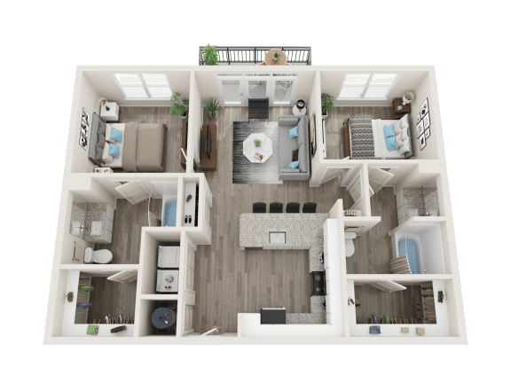 B1 A Floor Plan B1 A Floor Plan at Link Apartments® Linden, Chapel Hill, NC