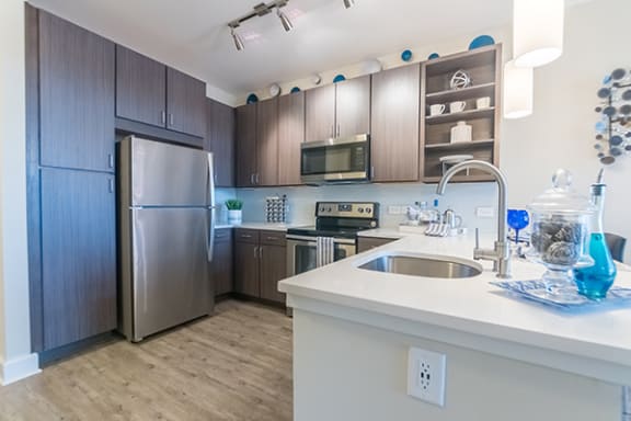 Remodeled Kitchen at Link Apartments&#xAE; West End, Greenville, 29601