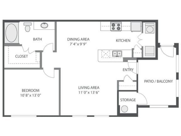 A1 Floor Plan at Victoria Arbors Apartment Homes
