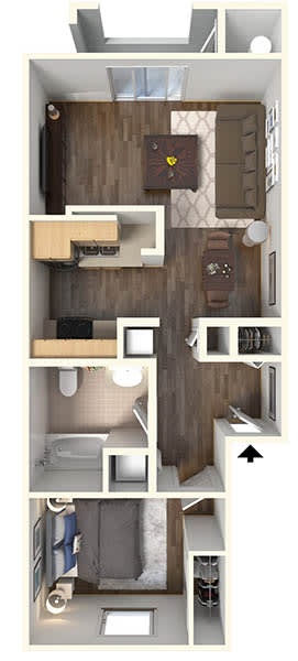 A1 floor plan at 2150 Apartments