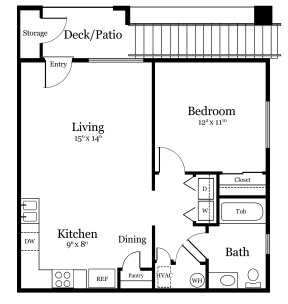 A1 Floor Plan at Vale Apartments &amp; Townhomes