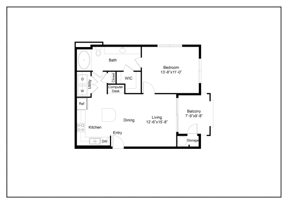 One Bedroom A1 Floor Plan
