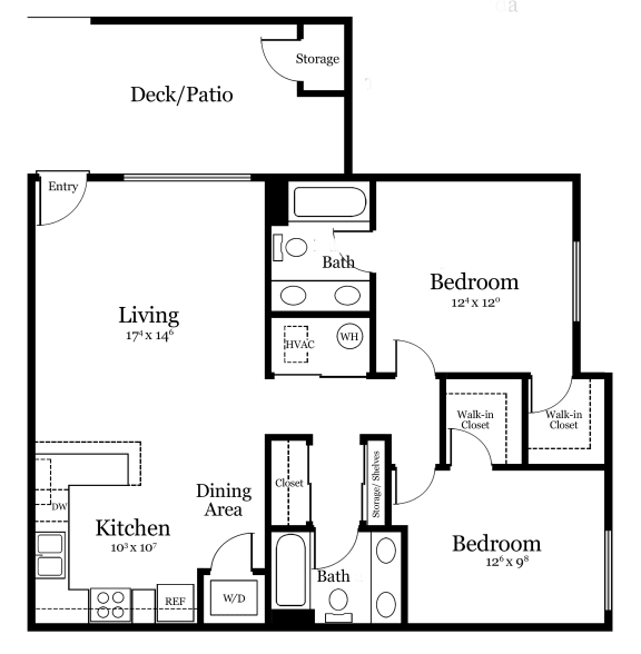 B1 Floor Plan at Silver Lake Apartments