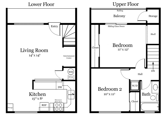 B1 Floor Plan at Vale Apartments &amp; Townhomes