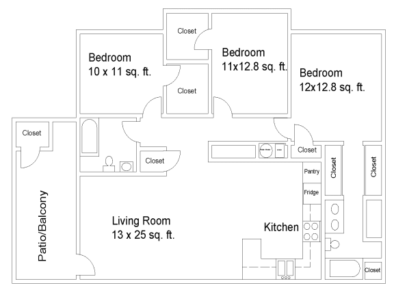 C1 Floor Plan at Silver Lake Apartments