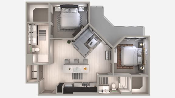 Two Bedroom B1 Floor Plan at Centra