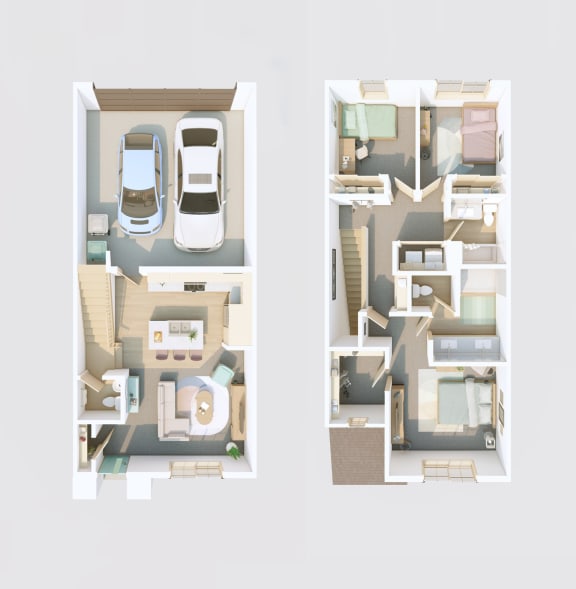 Townhome Floorplan at Merge 56 Apartments