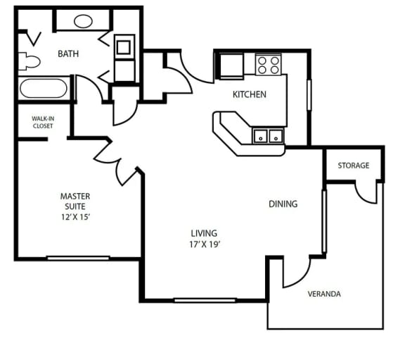 1 Floor Plan at Pallas Townhomes &amp; Apartments