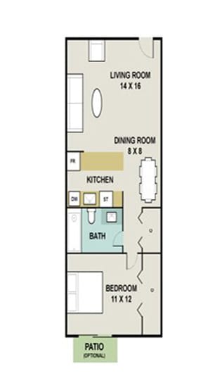 A2 Floor Plan at 3300 Tamarac Apartments