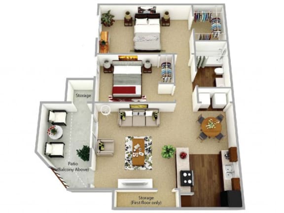 b1 floor plan at Waterleaf Apartment Homes, 92083