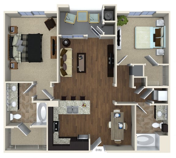 Floor Plan  1125 sq.ft. B3 Floor plan, at SETA, La Mesa, 91942
