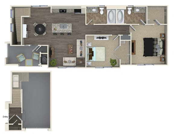 Floor Plan  1176 sq.ft. B4 Floor plan, at SETA, La Mesa, 91942