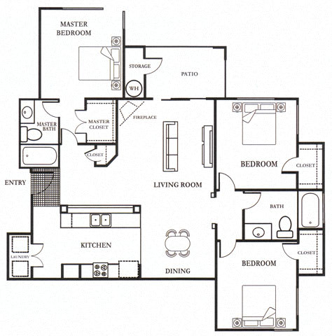 E- Lauritz 1,295 SF Floor Plan, at Casoleil, San Diego, 92154