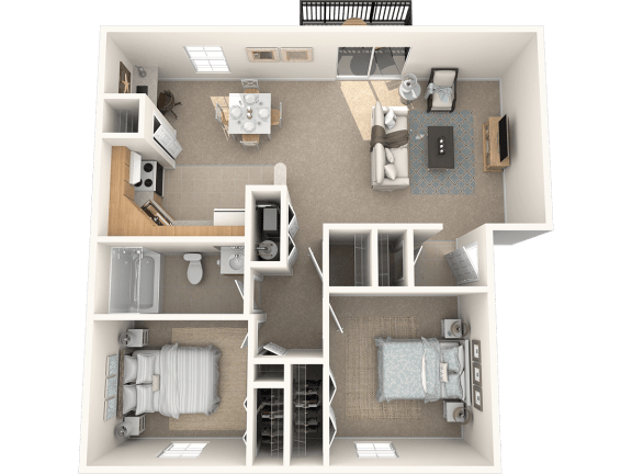  Floor Plan 2 Bedroom Apartment