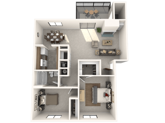  Floor Plan 2 Bedroom Apartment