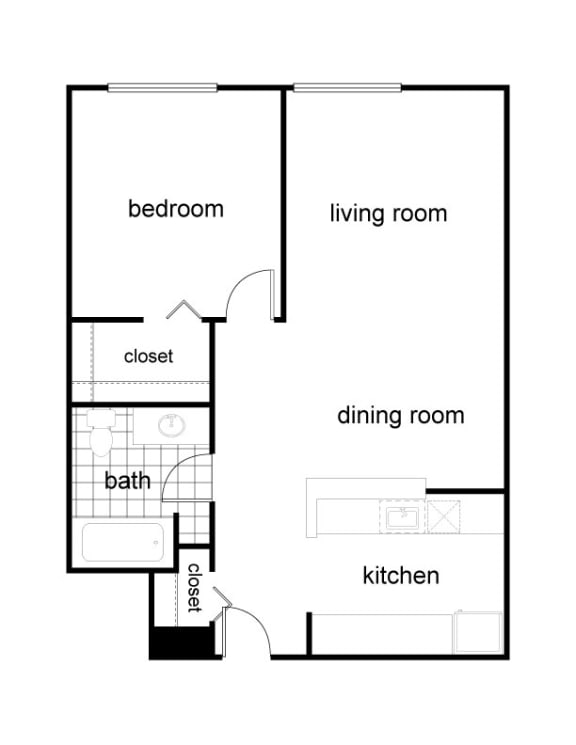 Bookmark Floorplan - 1 bedroom