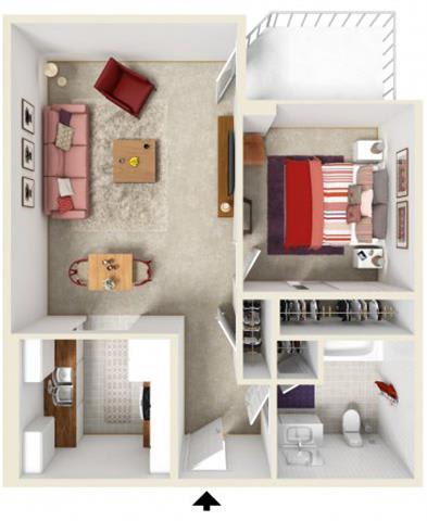Floor Plan  The Jetty One Bedroom Floorplan