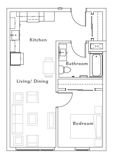 Floor Plan  Viewfinder Apartments_Floorplan_ 1 Bedroom