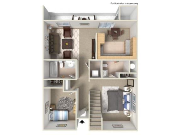 Oak Creek 2Bedroom_Upper_Floor Plan