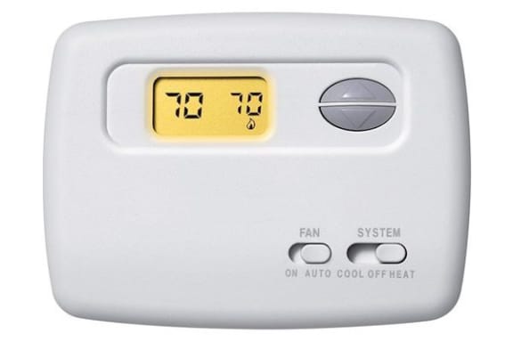 thermostat with temperature controls at The Jameson Apartments, Homewood, AL, 35209