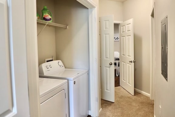laundry closet with washer inside at Centerville Manor Apartments, Virginia Beach, VA