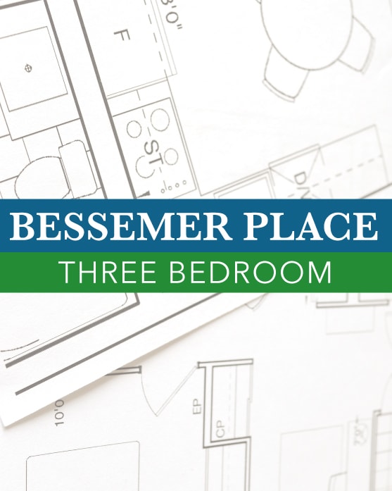 Placeholder for 1050 square foot 3 bedroom 2 bathroom floor plan