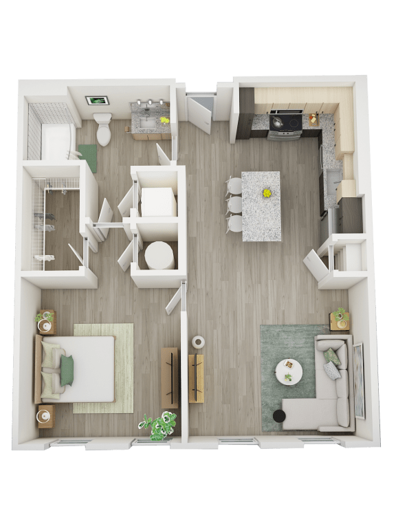 The Bungalow Floor plan 740 sqft 1-bedroom, 1-bathroom