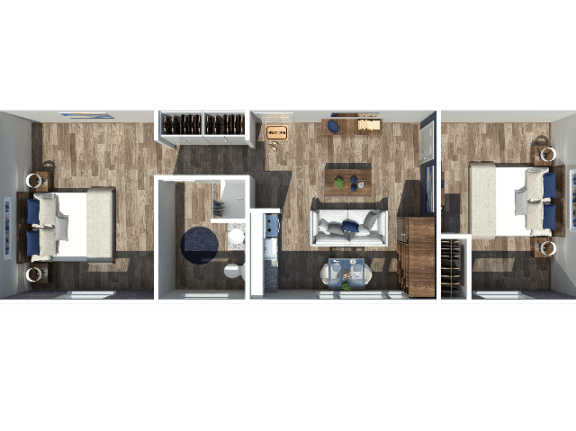 2-bedroom, 1-bathroom, 525 square foot apartment at The Flats at Jackson Square