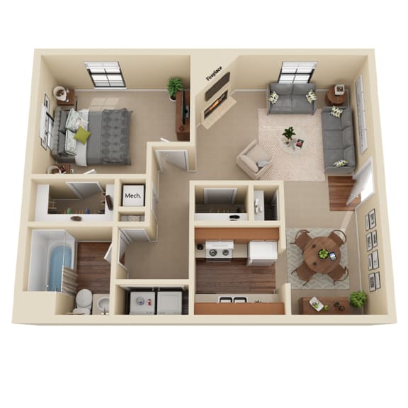 Floor Plans of Stratford Village Apartments in Montgomery, AL
