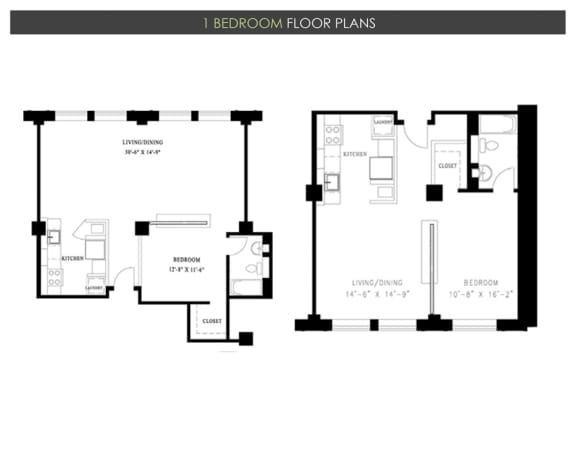 1B-1C Floor Plan at Jemison Flats, Birmingham, AL
