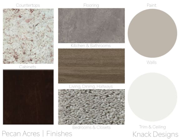 New finishes for apartments including flooring, paint, cabinets, and counters  at Pecan Acres Apartments