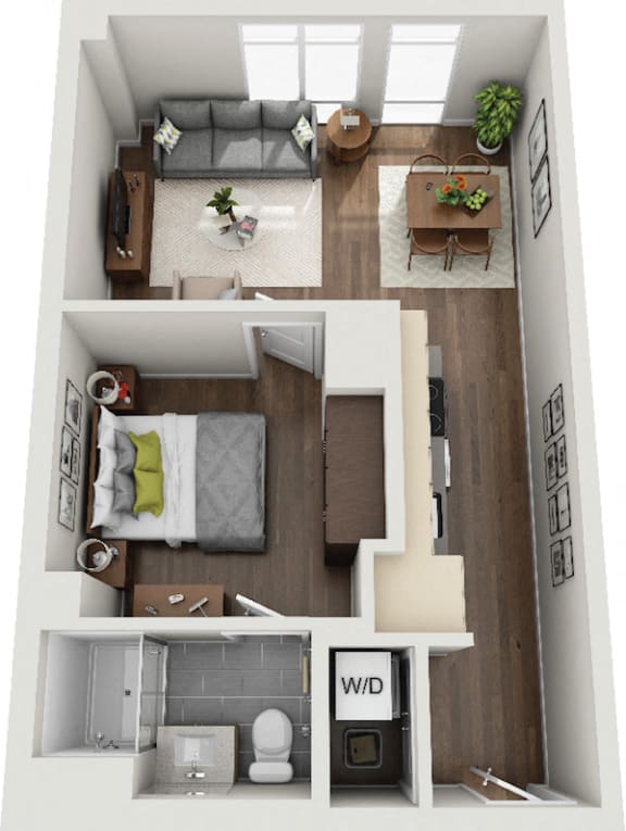 Pixon Apartments in Lake Nona, FL Bristol Floor Plan 1br 1ba