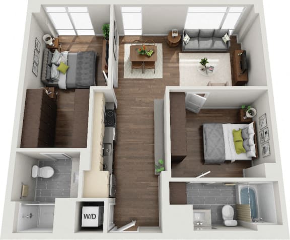 Floor Plan  Pixon Apartments in Lake Nona, FL Drake Floor Plan 2br/2ba