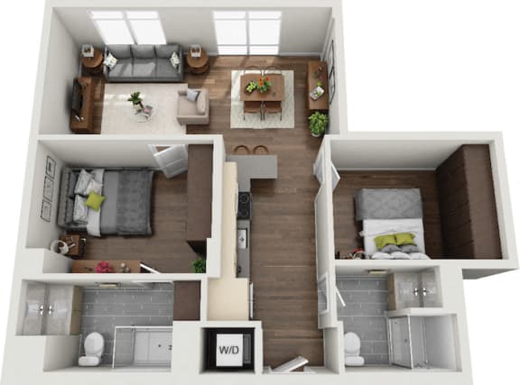 Pixon Apartments in Lake Nona, FL Harlow Floor Plan 2br/2ba