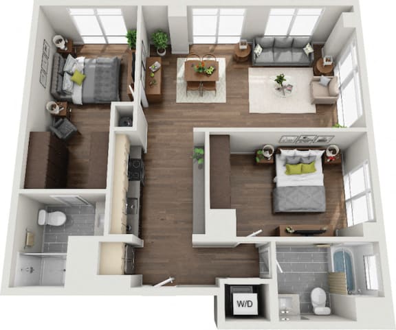 Pixon Apartments in Lake Nona, FL Peryn Floor Plan 2br/2ba