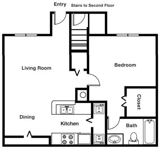 Floor Plan  1 Bedroom 1 Bathroom Floor Plan