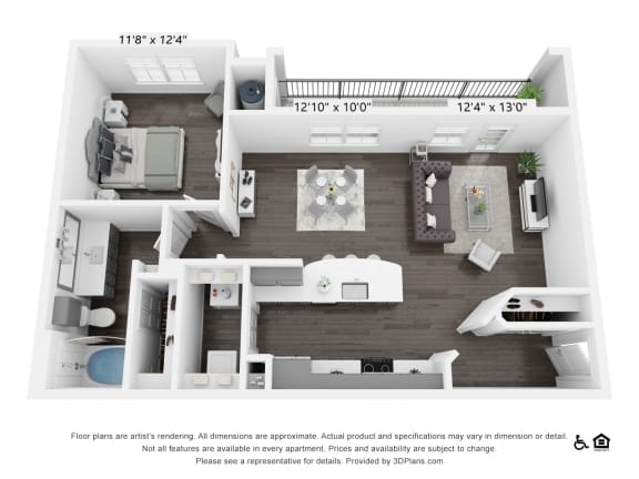 A1B Floor Plan at 3500 Westlake Apartments, Greystar Real Estate, Texas