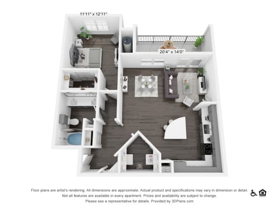 A3 Floor Plan at 3500 Westlake Apartments,  Greystar Real Estate, Austin, TX