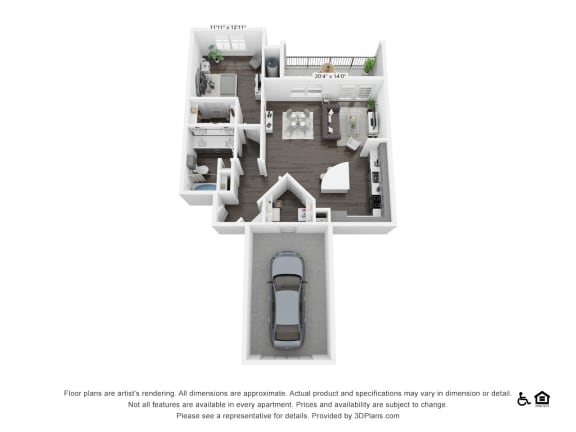 A3 with garage at 3500 Westlake Apartments,  Greystar Real Estate,  Greystar Real Estate, Austin, 78746