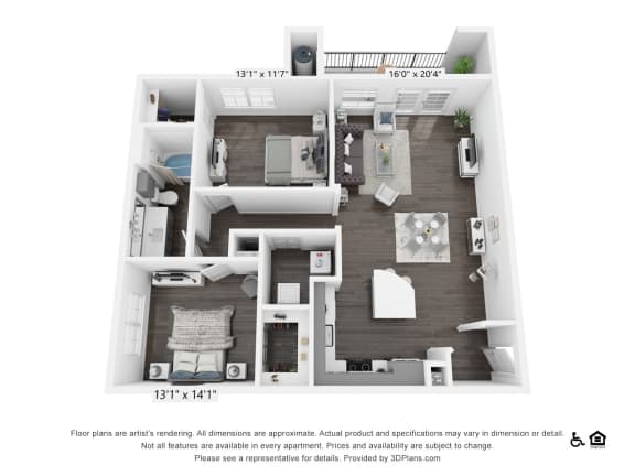 B1 Floor Plan at 3500 Westlake Apartments,  Greystar Real Estate, Texas