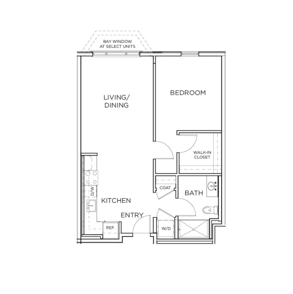 Floor Plan  A1 1x1 727 sqft